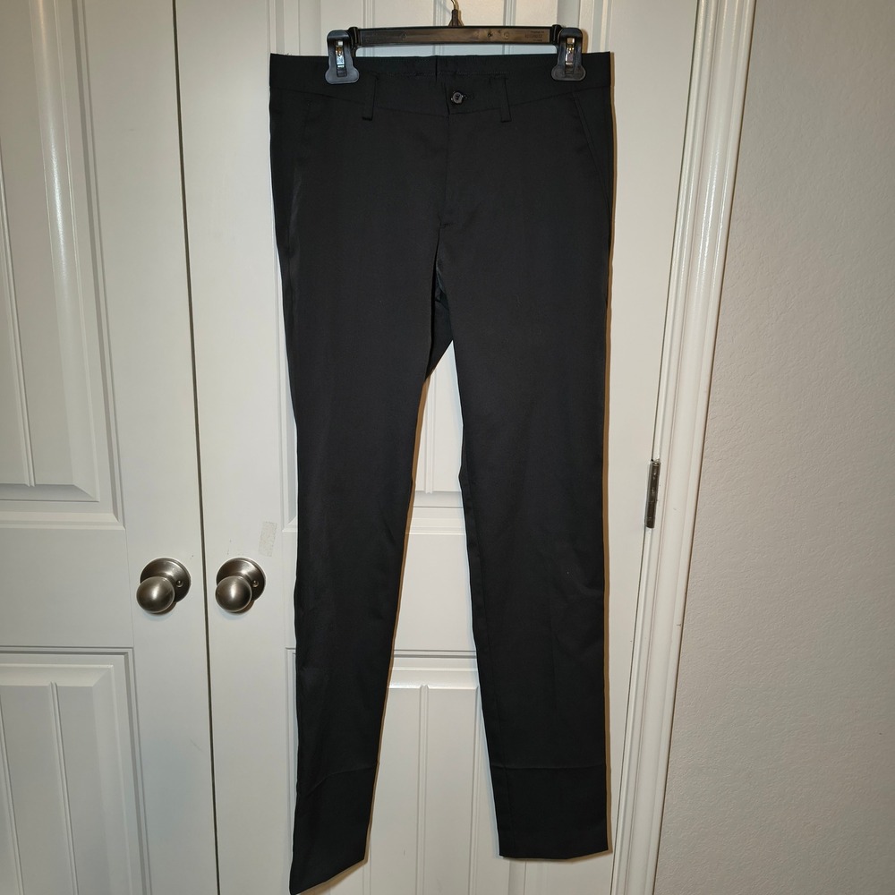 Zara Man Black Tuxedo Style Dress Pants Slim Fit Trousers 30x32 Formal 9968/568